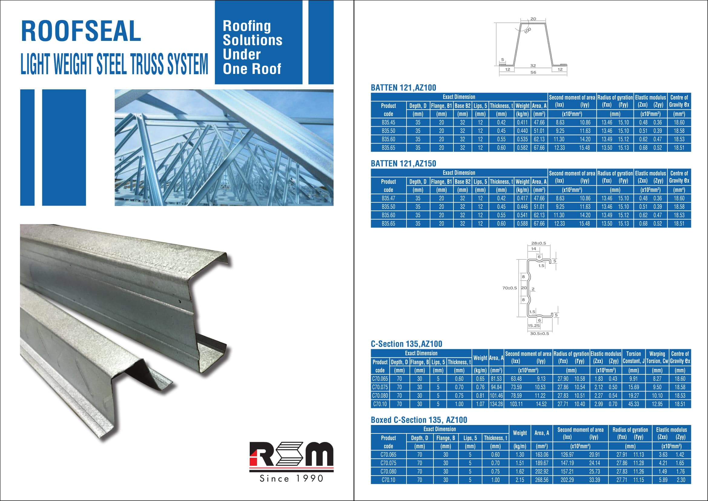 Roofseal Light Weight Steel Truss System