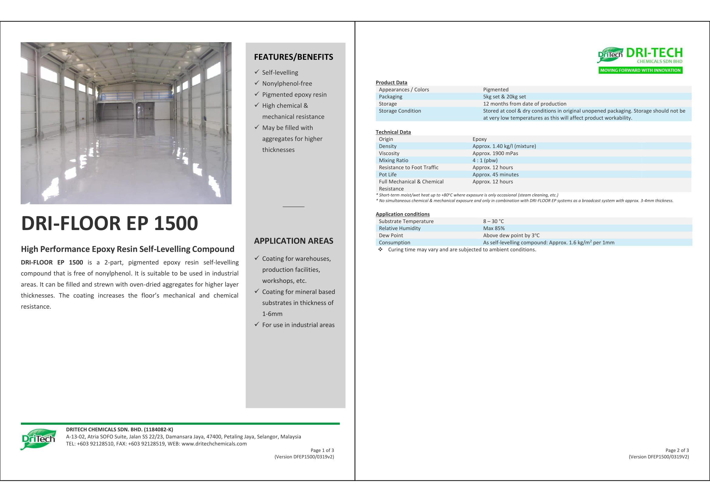 Dritech Epoxy Flooring Solvent Free Dri-Floor EP 1500