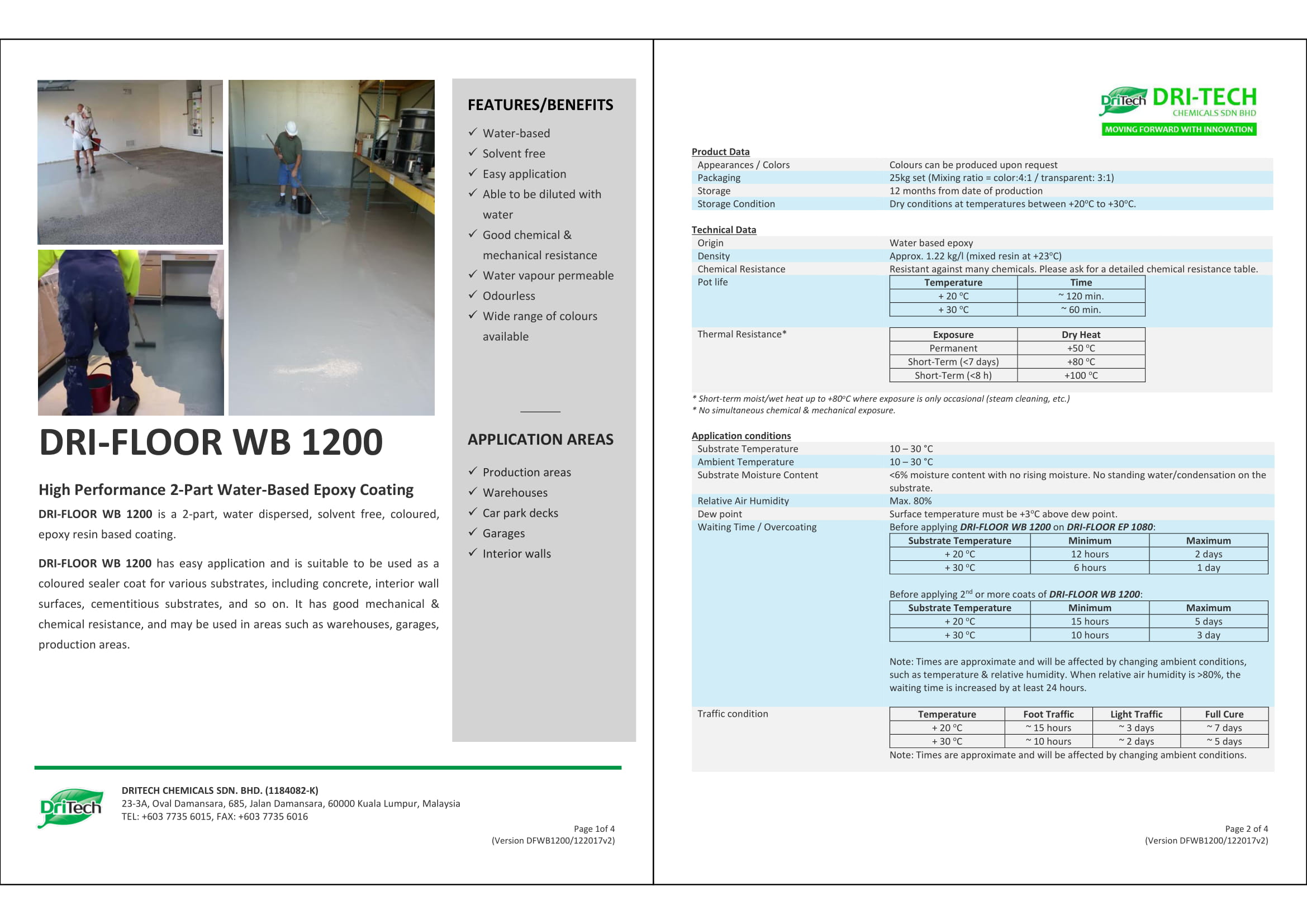 Dritech Water Based Epoxy Flooring Dri-Floor WB 1200