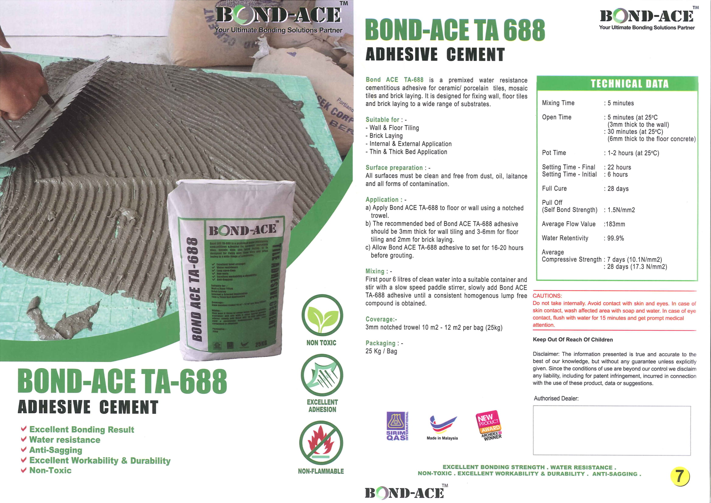Bond-Ace TA-688 | Adhesive Cement