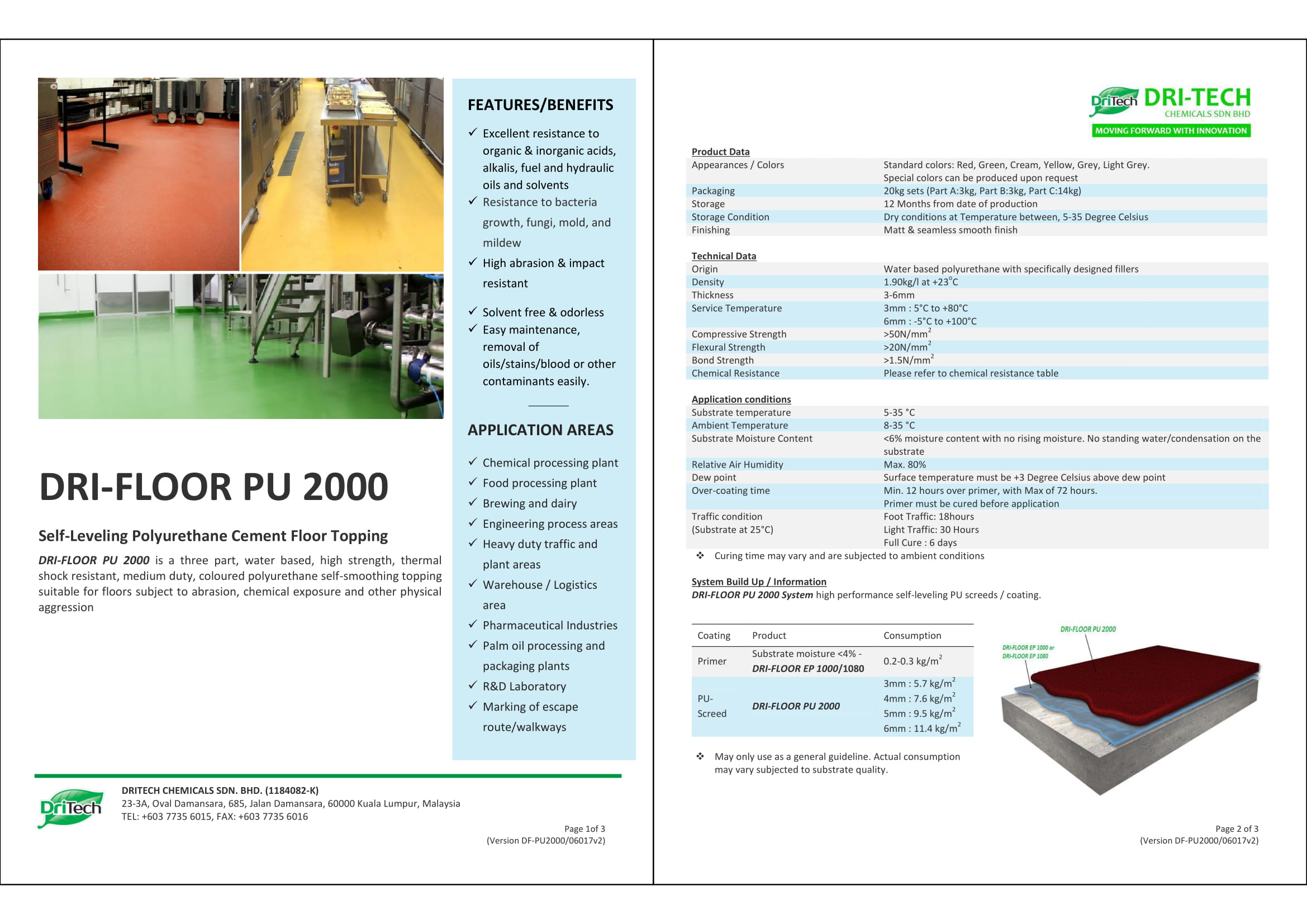 Dritech Polyurethane Screed Floor Dri-Floor PU 2000