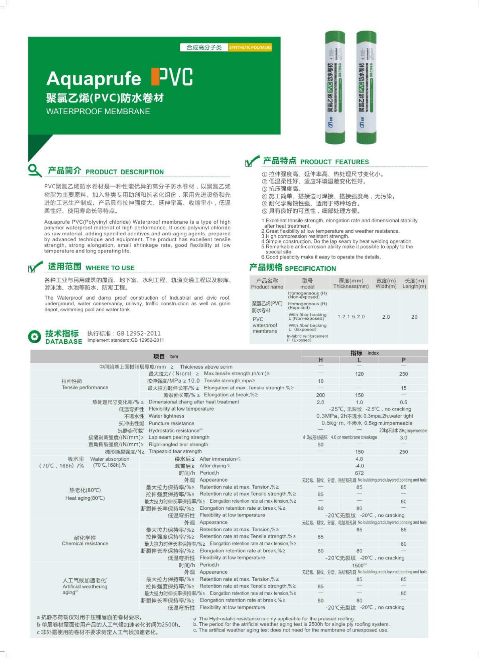 Aquaprufe PVC | Polyvinyl Chloride Membrane