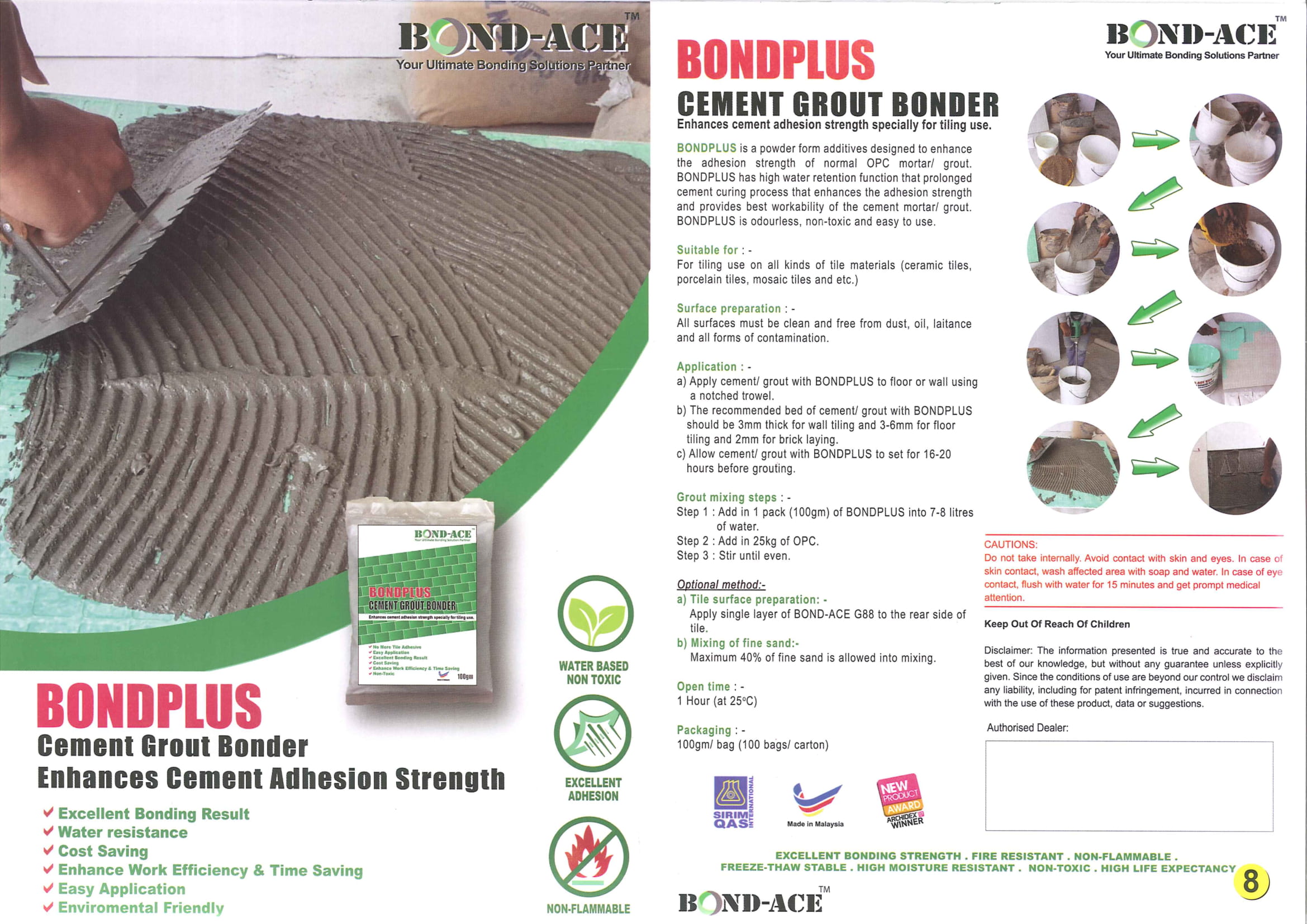 Bondplus Cement Grout Bonder | Cement Mortar Adhesive Enhancer