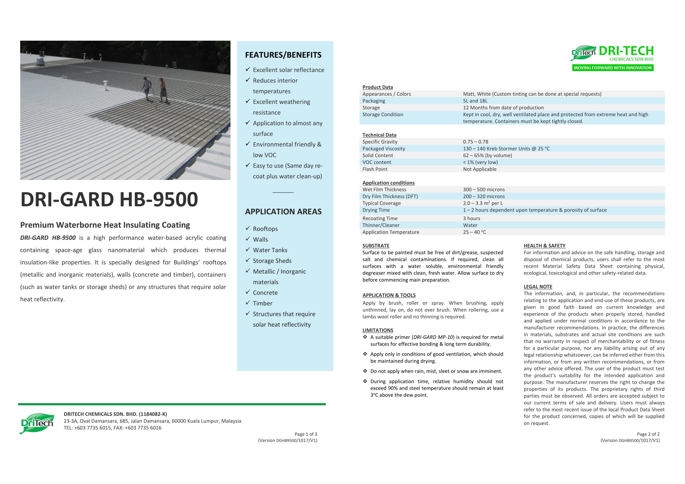 DRI GARD HB 9500 Thermal insulation Coating