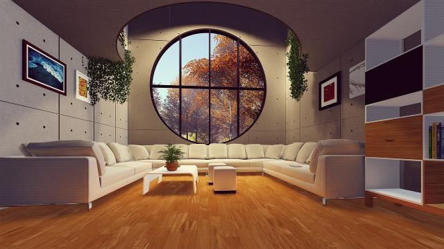 Contemporary-Living-Room-Circular-Large-Window