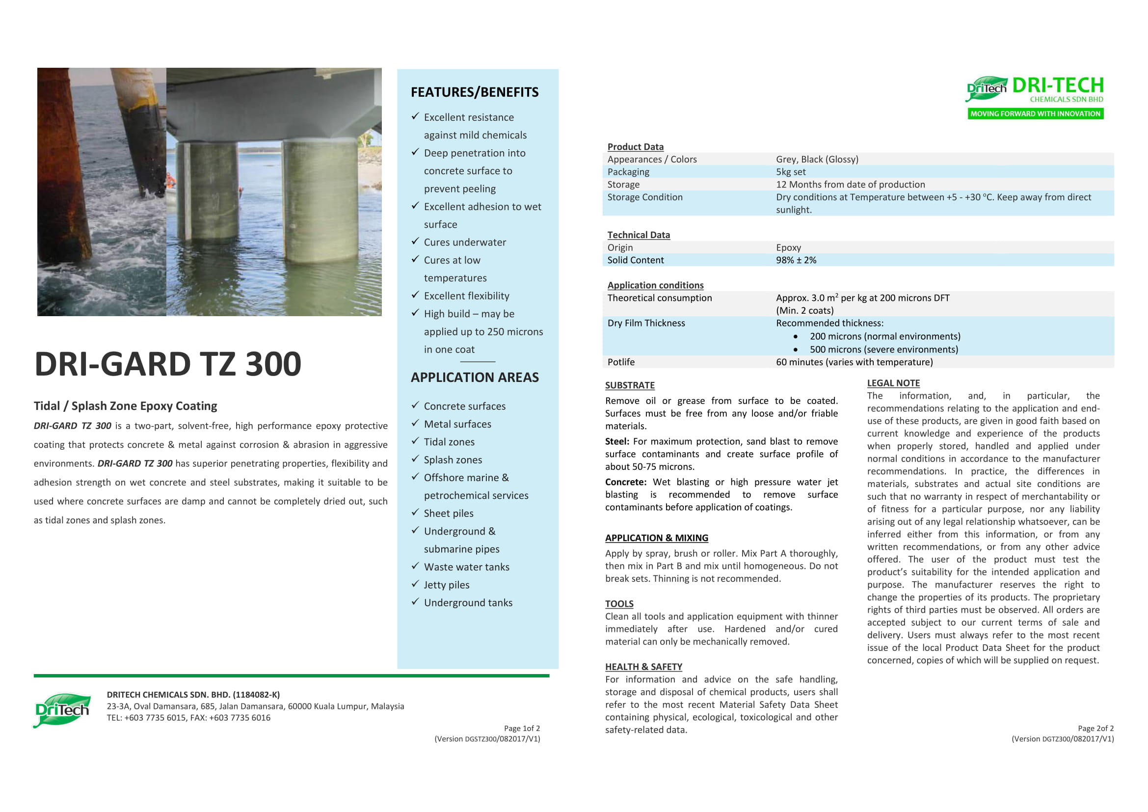 DRI GARD TZ 300 Tidal / Splash Zone Epoxy Coating