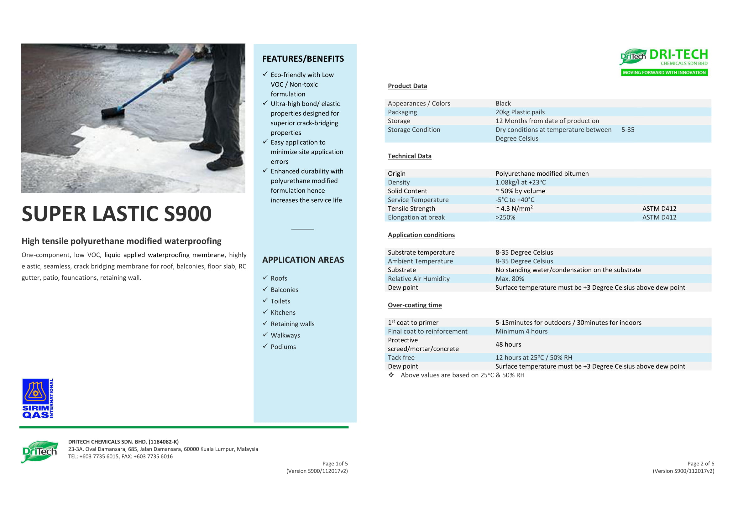 Super Lastic S900 | Polyurethane Modified Bitumen Waterproofing