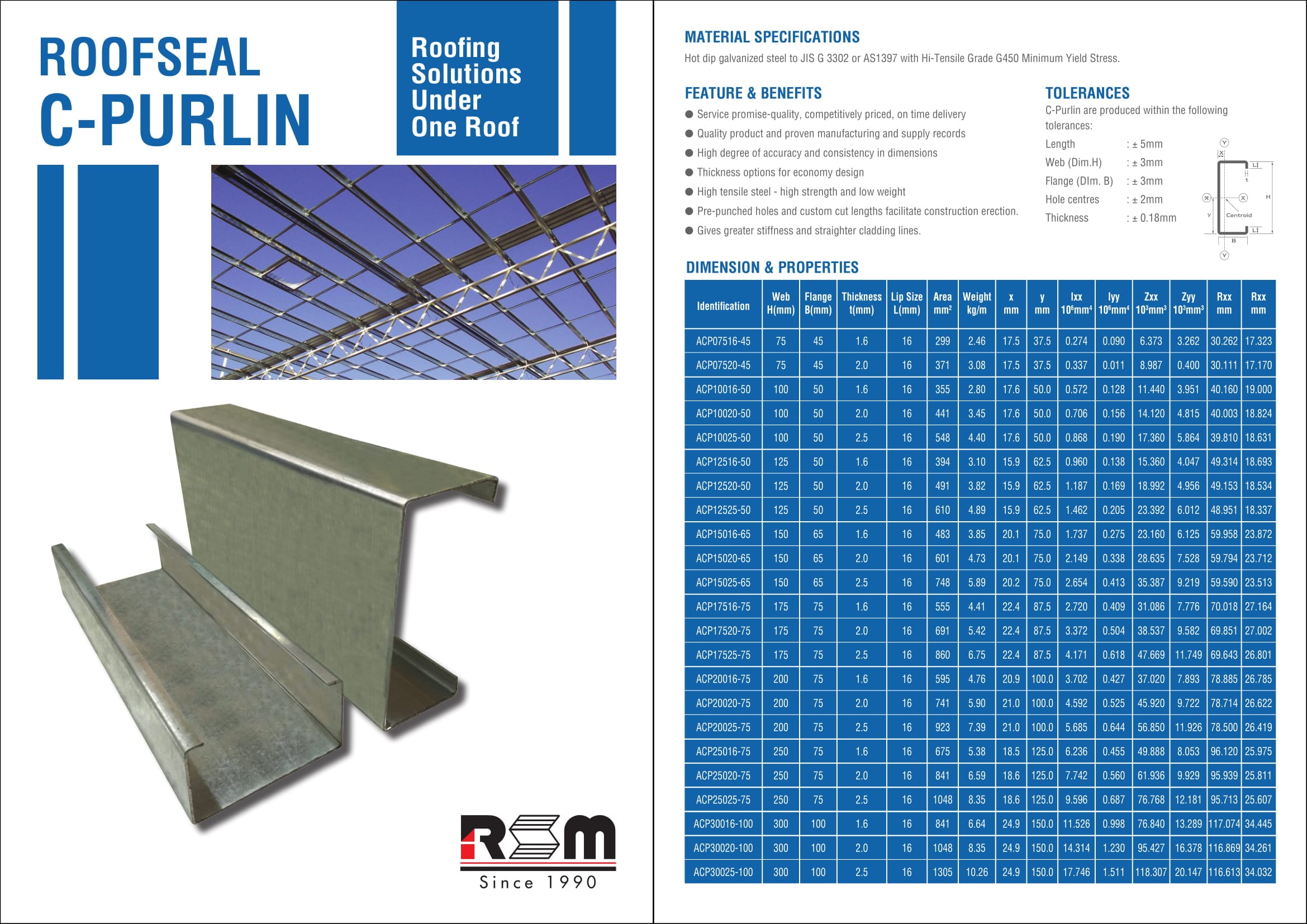 Roofseal C-Purlin Metal Roof | Galvanized Steel C Purlin