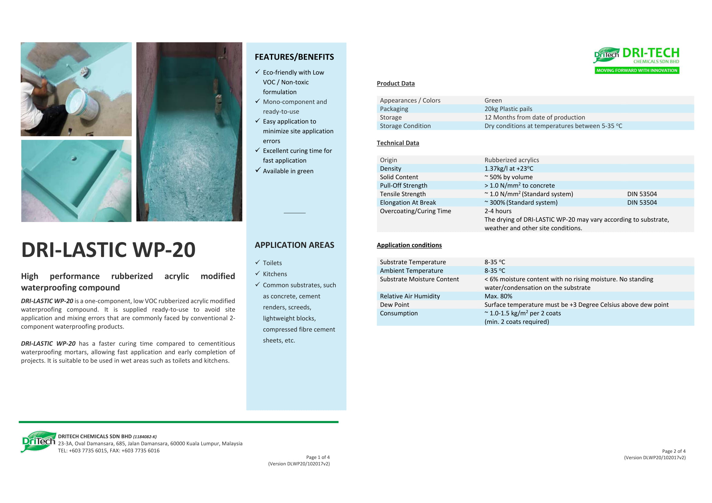 Dri-Lastic WP-20 | Rubberized Acrylic Waterproofing