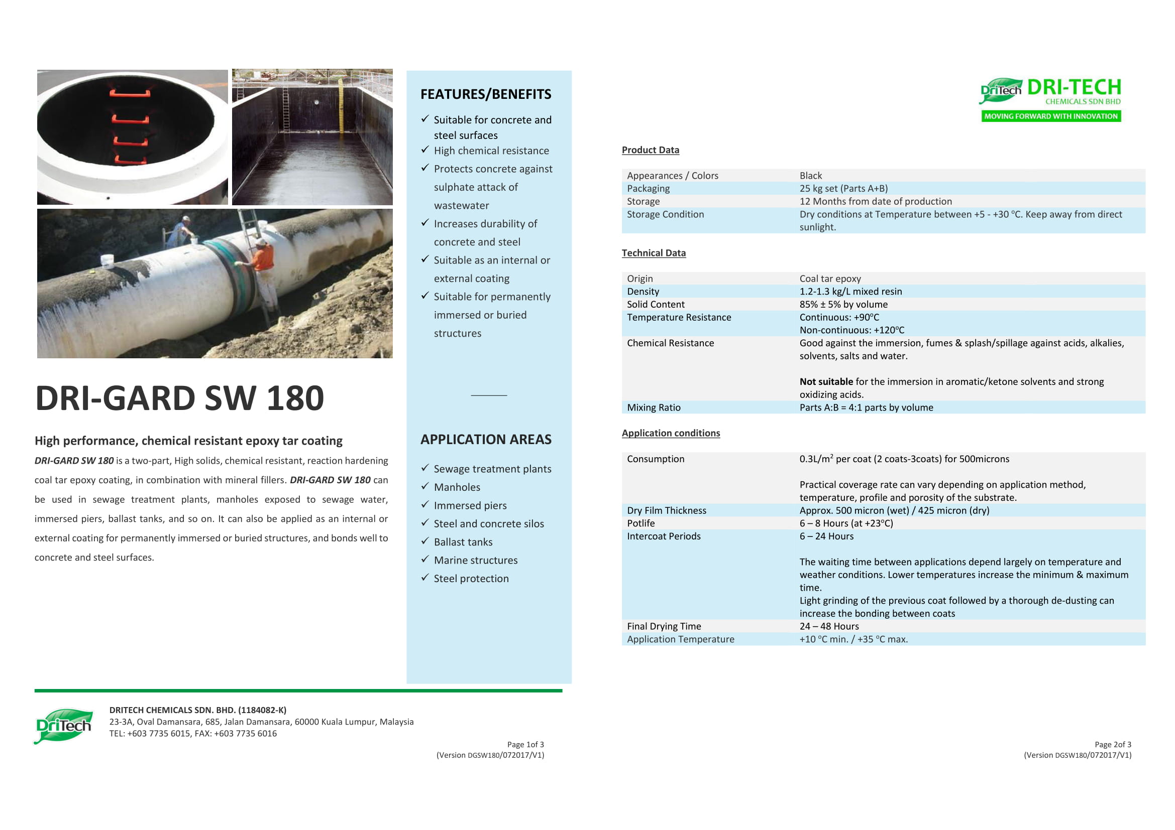 DRI-GARD SW 180 chemical resistant epoxy coating